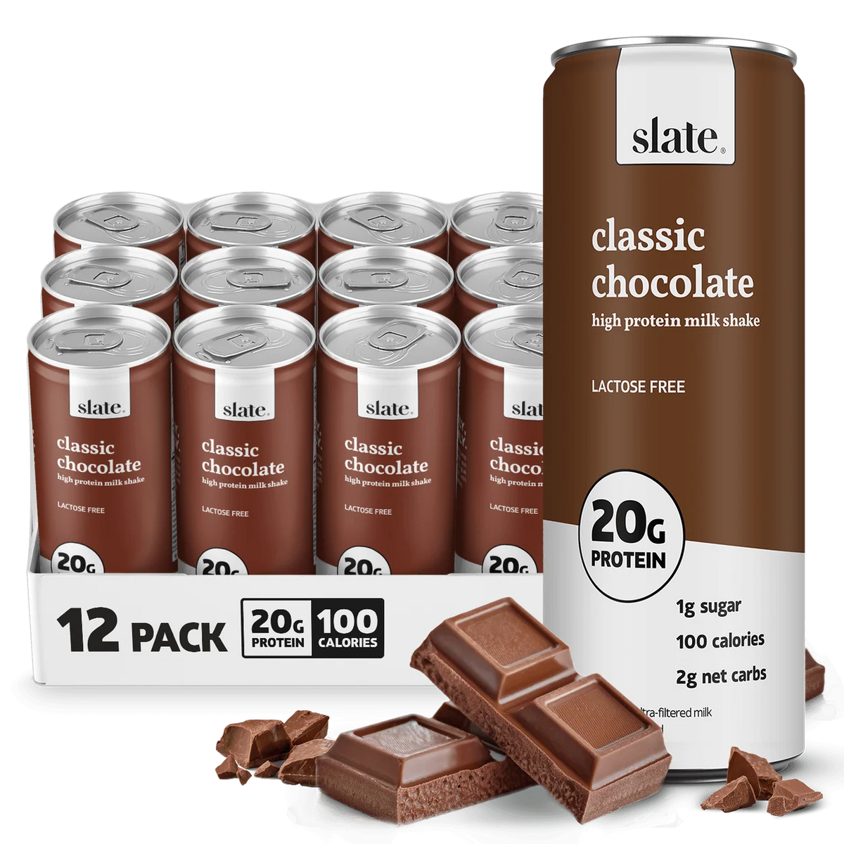Slate Classic Chocolate Protein Shake 12 Pack