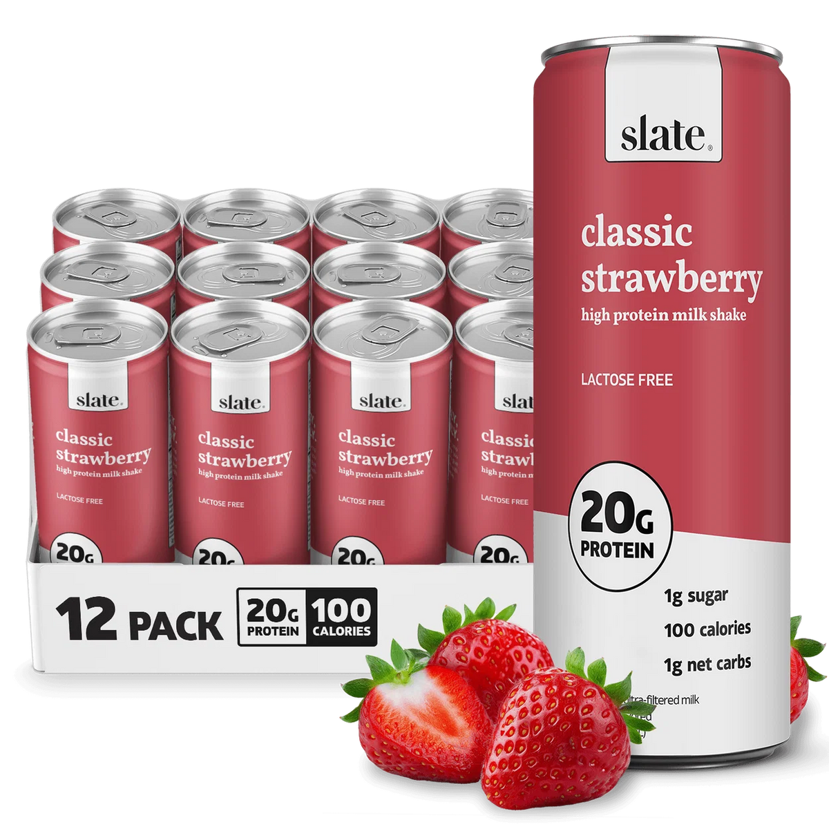 Slate Classic Strawberry Protein Shake 12 Pack