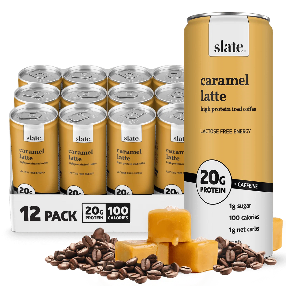 Slate Caramel Latte Protein Iced Coffee 12 Pack