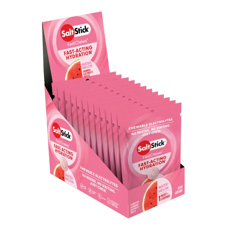 SaltStick FastChews Watermelon c/10 — Caja 12 piezas
