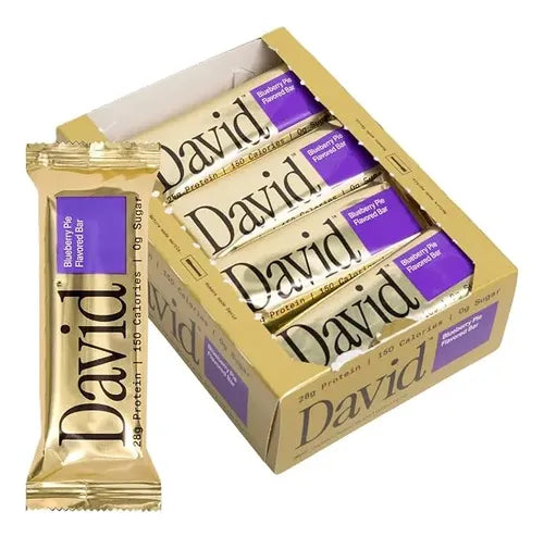 David Protein Gold Blueberry Pie – Caja 12 Barras