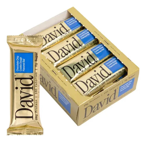David Protein Gold Chocolate Chip Cookie Dough – Caja 12 Barras