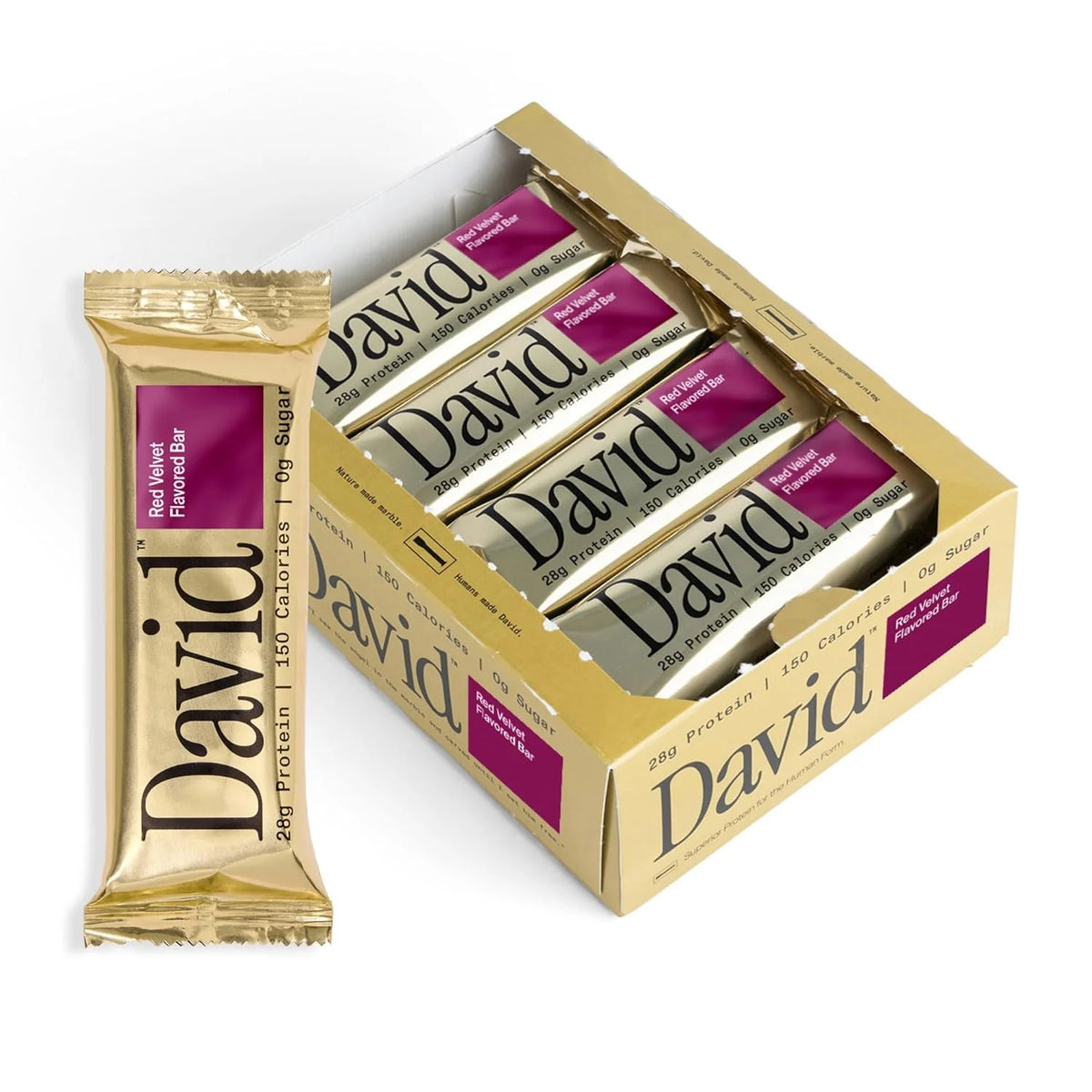 David Protein Gold Red Velvet – Caja 12 Barras