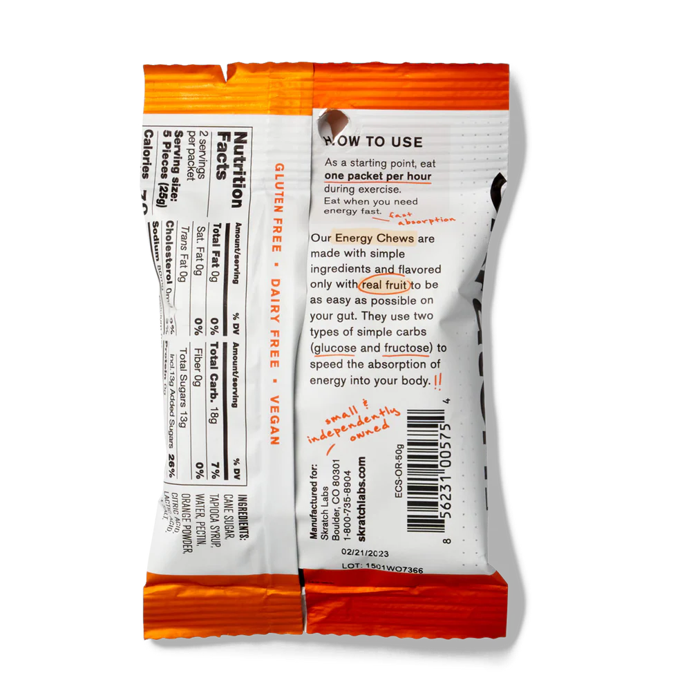 Skratch Labs Energy Chews Orange 50gr