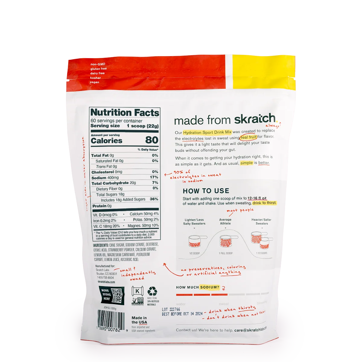 Skratch Labs Hydration Mix Strawberry Lemonade 440gr