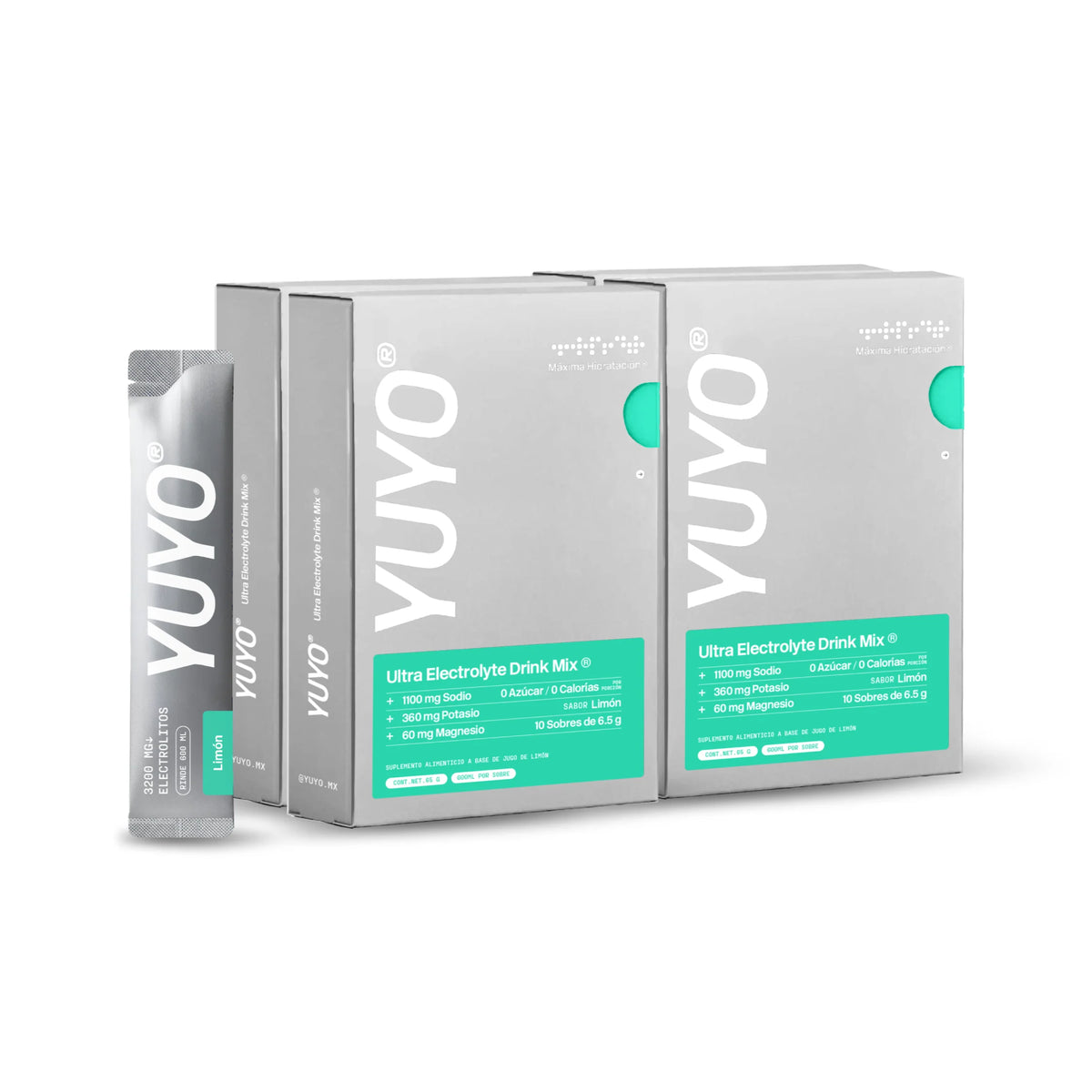 YUYO Ultra Electrolytes Limón 4 Pack c/10 Sticks