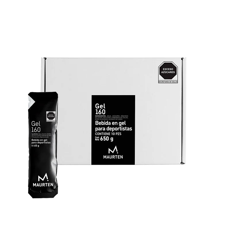 Maurten Gel 160 65gr c/10
Maurten Gel 160 caja 10 geles
Maurten Gel 160 México
Maurten Gel 160 40g carbohidratos
Maurten Hydrogel 160 para maratón