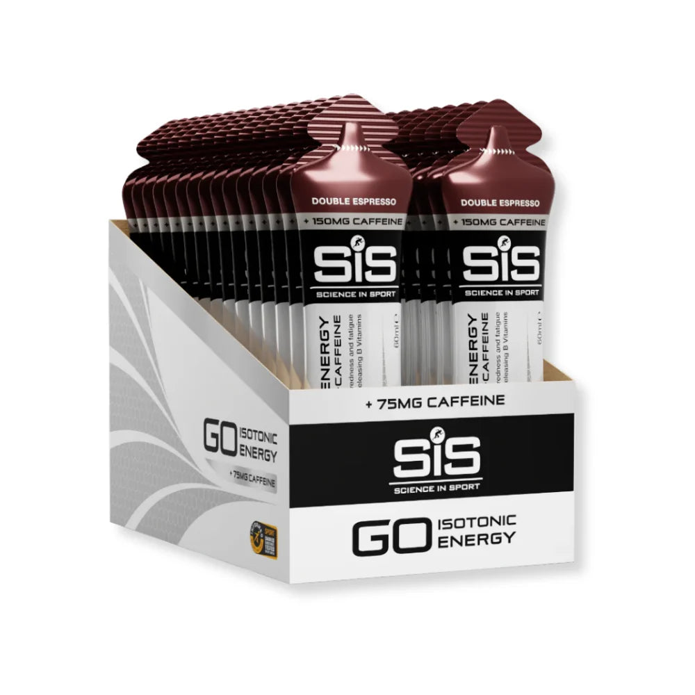 SiS GO Energy + Caffeine Gel Double Espresso – Caja 30 Geles