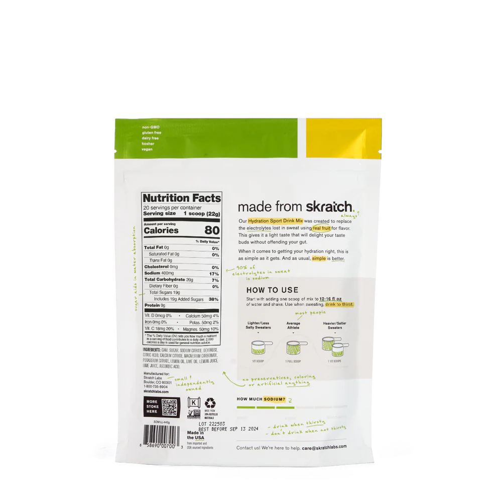 Skratch Labs Hydration Mix Lemon Lime 440gr