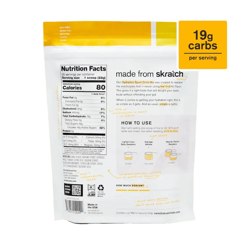 Skratch Labs Hydration Mix Mango Caffeine 440gr