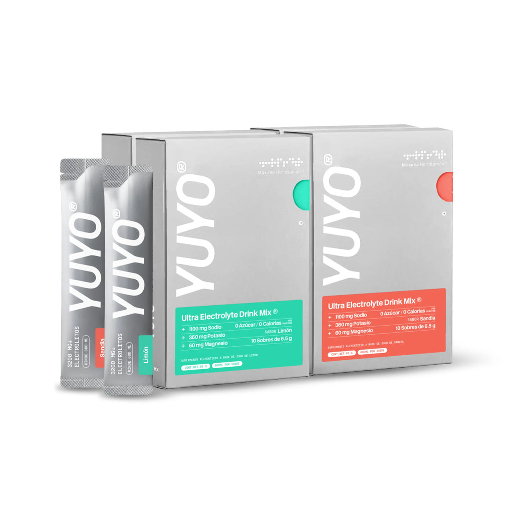YUYO Ultra Electrolytes Limón y Sandía 4 Pack c/10 Sticks