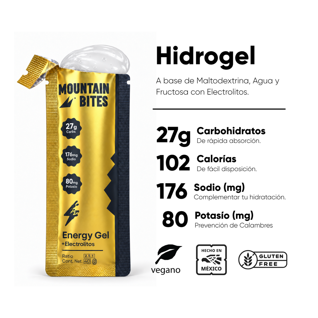 Información nutricional por gel Mountain Bites