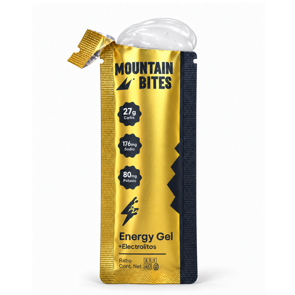 Mountain Bites Energy Gel caja de 20 piezas imagen referencial de sobre individual